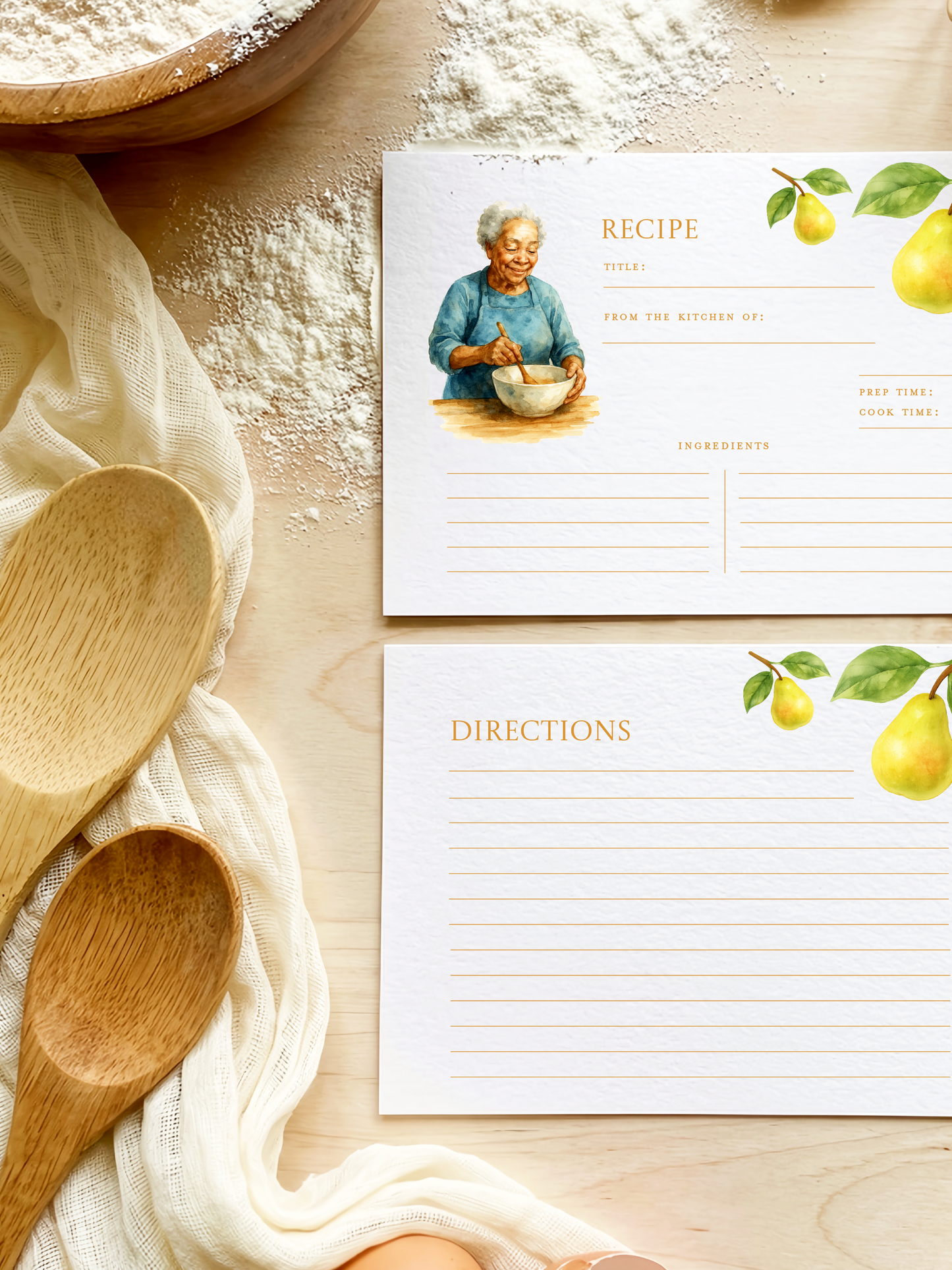 Grandma's Kitchen Recipe Cards