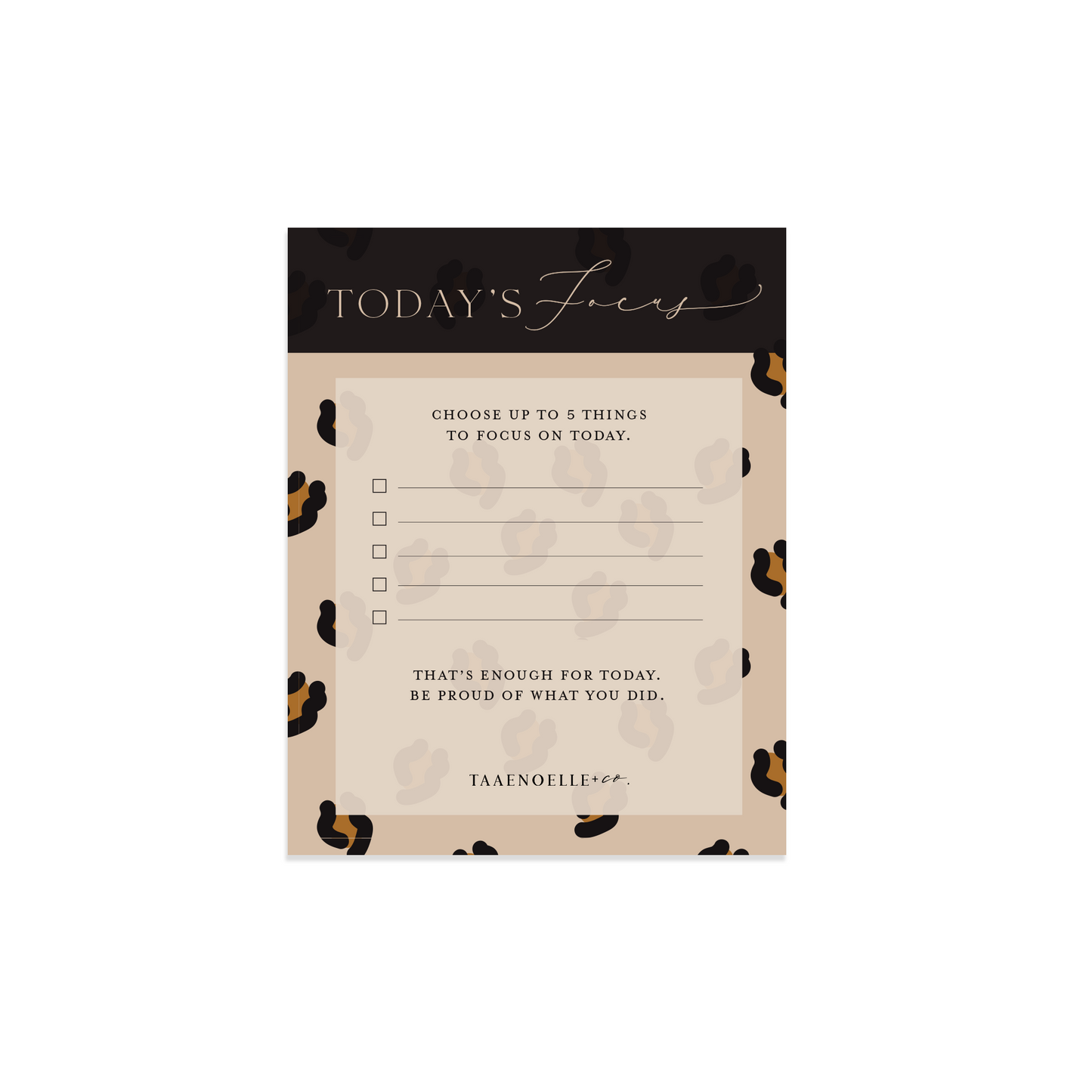 Today's Focus Notepad | Leopard Print