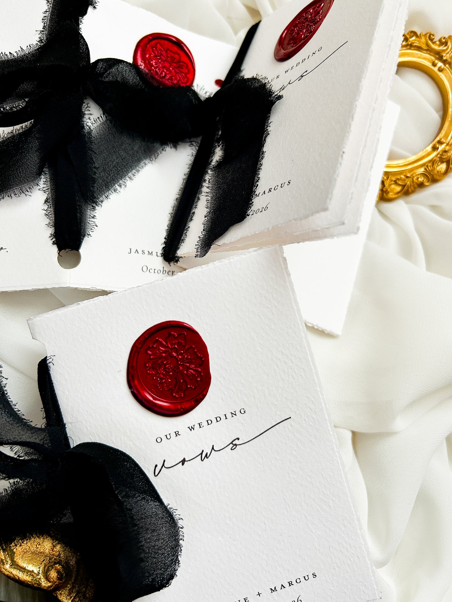 The Crimson Promise - Handmade Vow Book Set