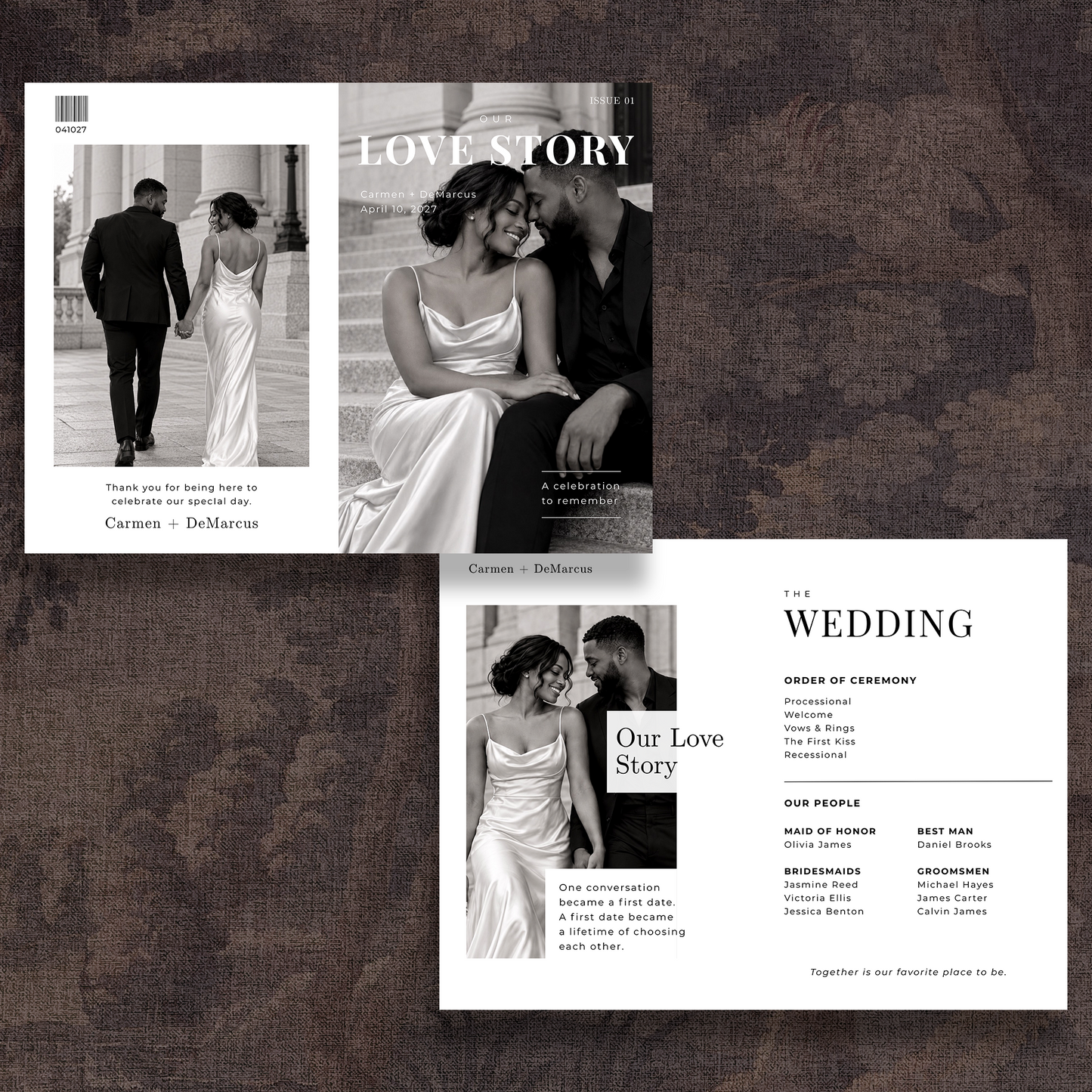 Our Love Story Wedding Magazine Program