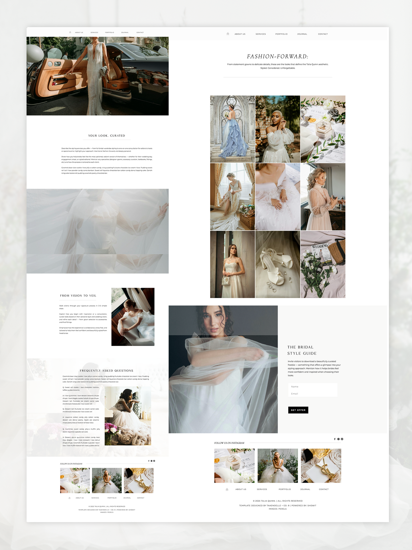 The Talia Quinn Showit Template by Taaenoelle + Co.