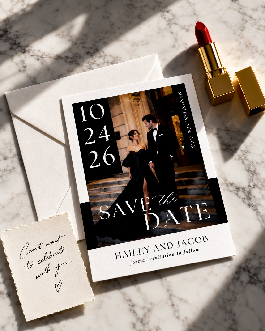 The Night We Said Yes Editorial Save the Date Template