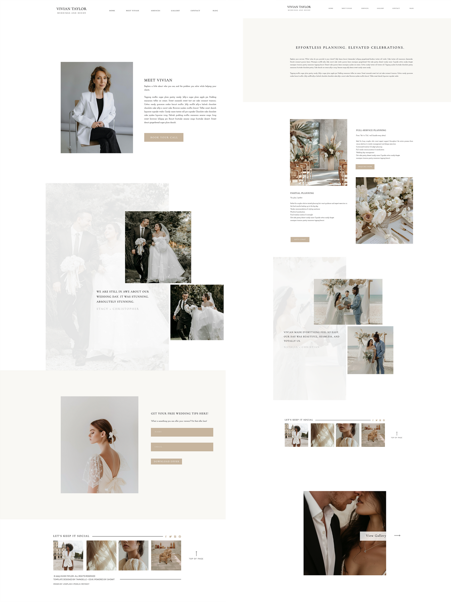 The "Vivian Taylor" Showit Template by Taaenoelle + Co.