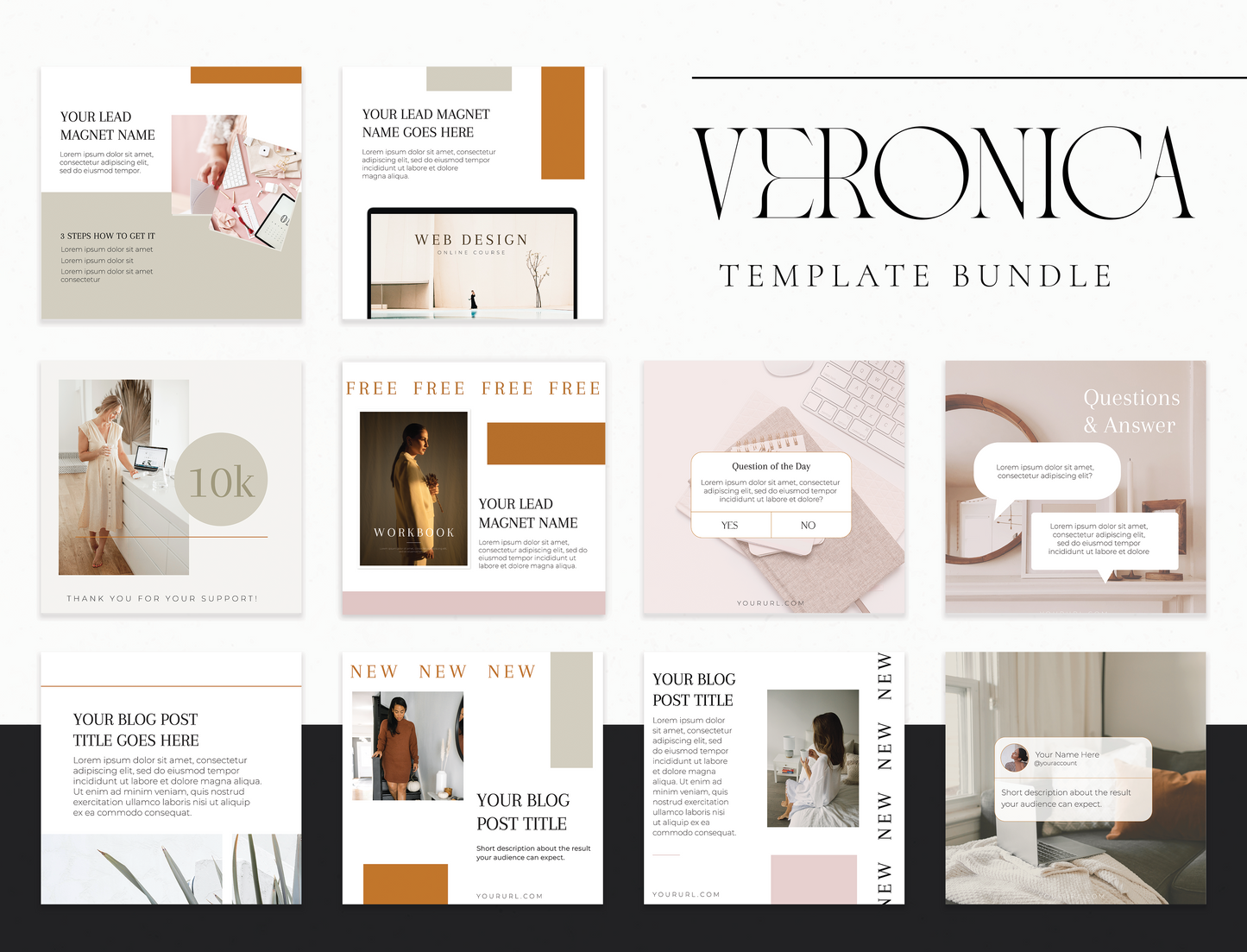 Veronica – Canva Template Set for Small Business Marketing