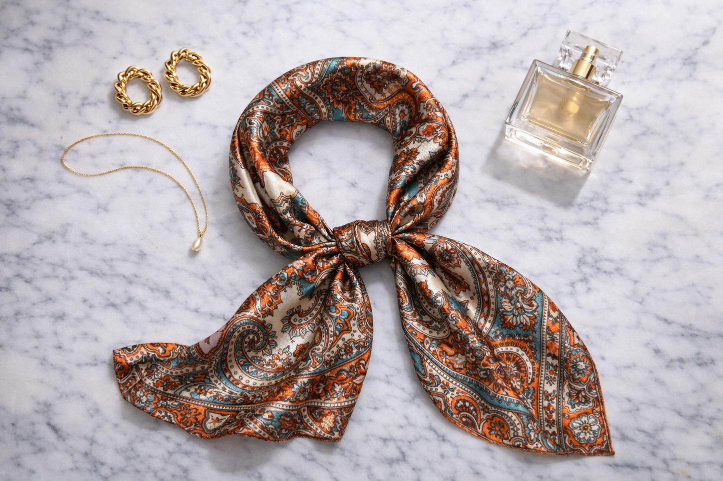 Sienna Paisley Satin Scarf