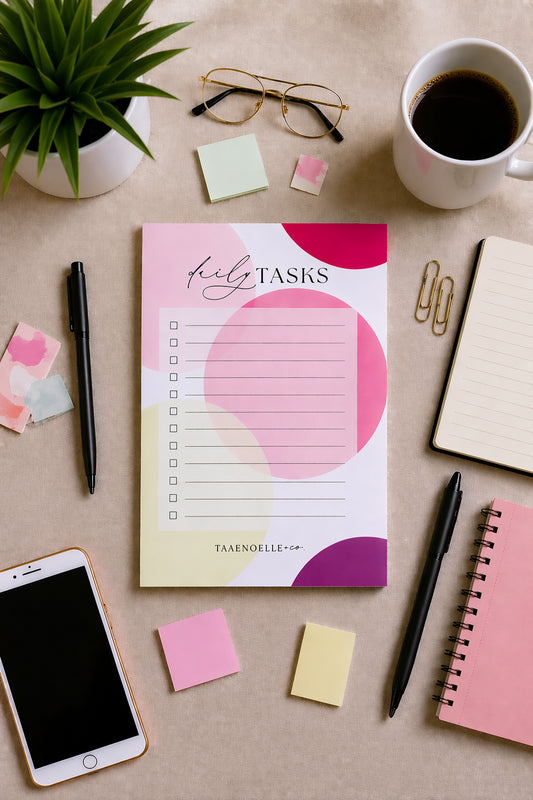 Daily Tasks Notepad + Stay on Track Magnet