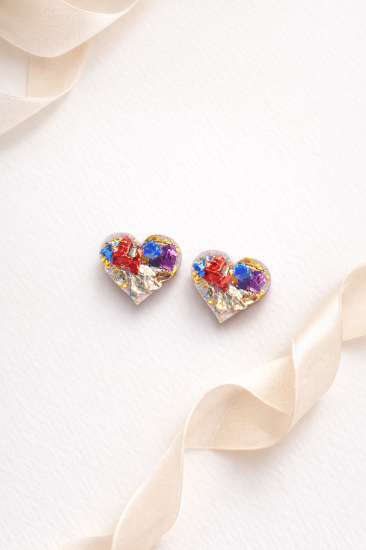 Confetti Crush Heart Earrings by Taaenoelle + Co.