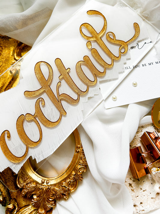 Clear Acrylic Cocktails Sign