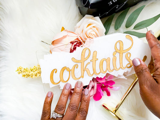Clear Acrylic Cocktails Sign