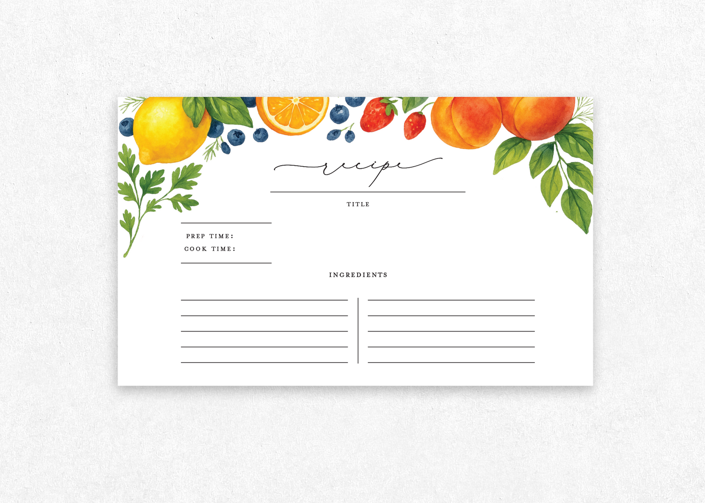Summer Kitchen Recipe Cards