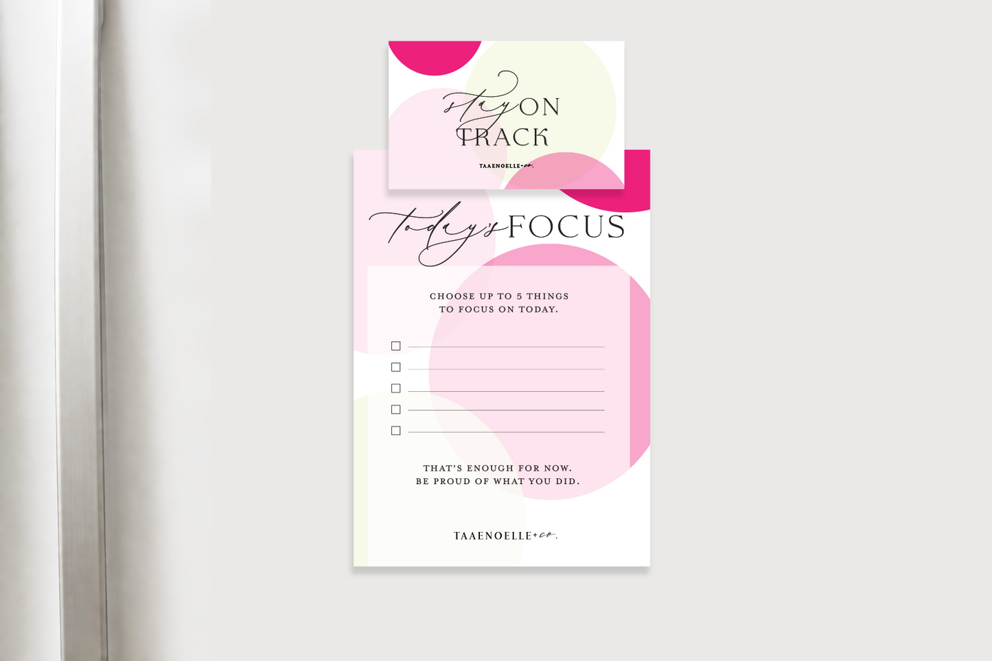 Today's Focus Notepad + Stay on Track Magnet