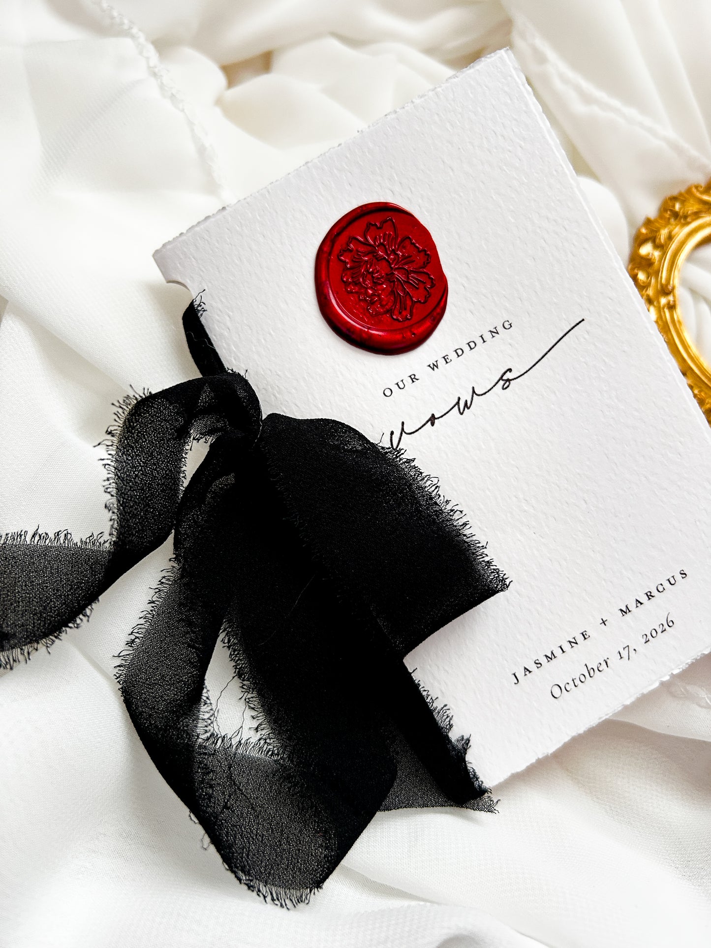 The Crimson Promise - Handmade Vow Book Set