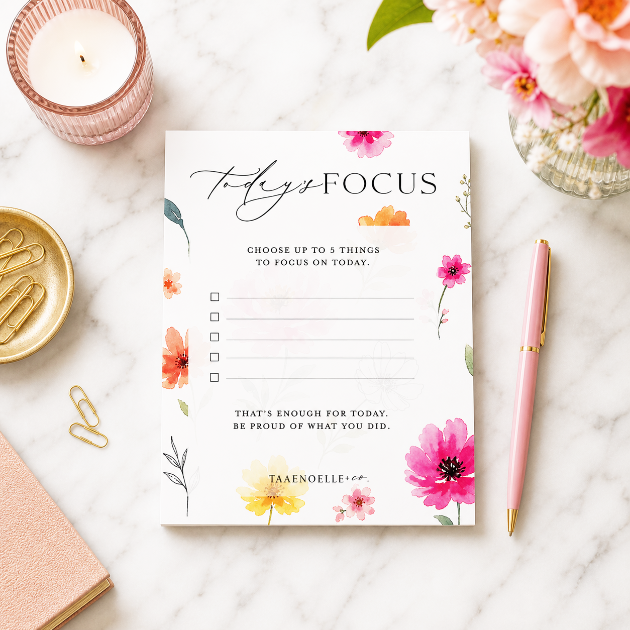 Today's Focus Notepad | Floral Print