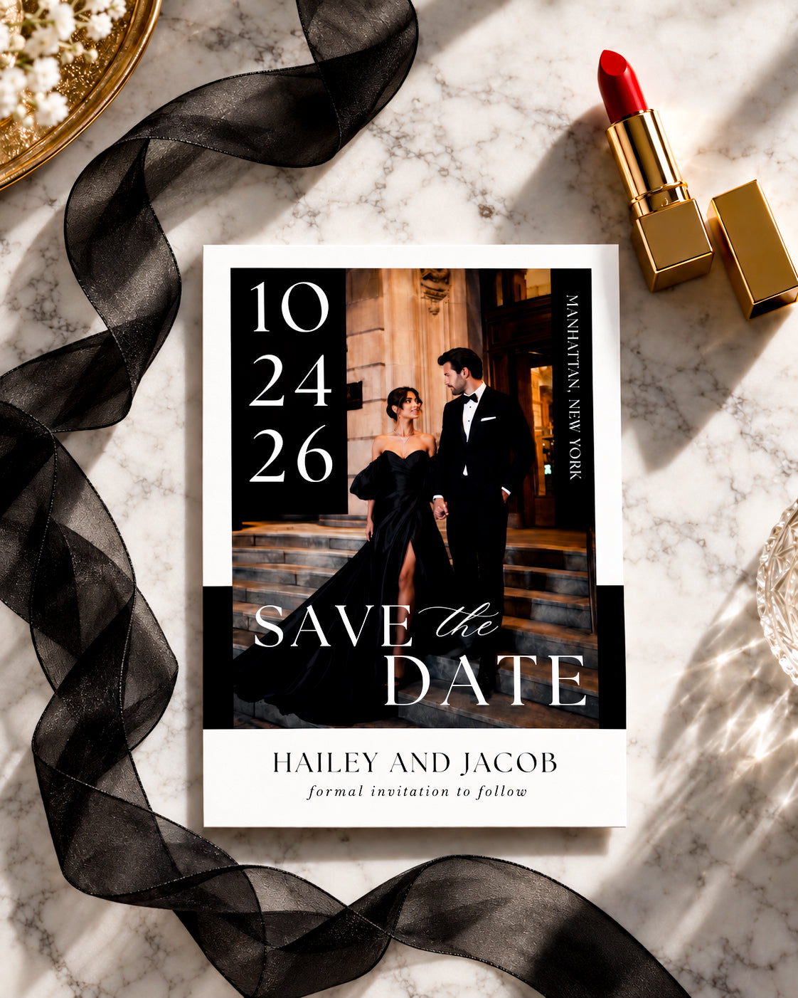 The Night We Said Yes Editorial Save the Date Template