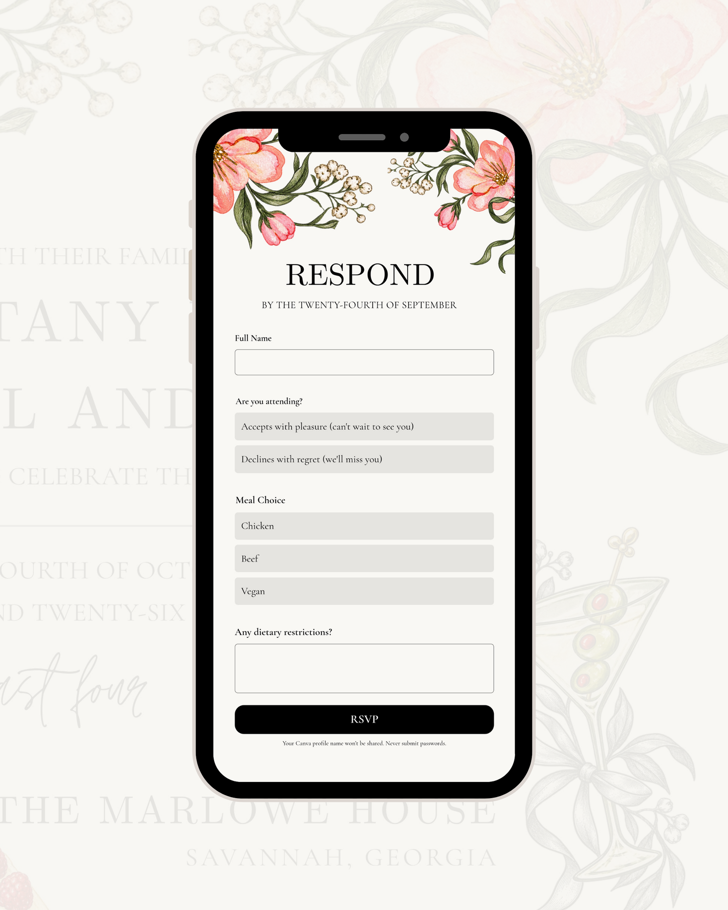 The Windsor Garden Digital Invitation