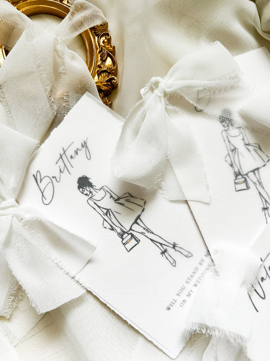 Fashion-Forward Bridesmaid Proposal Cards