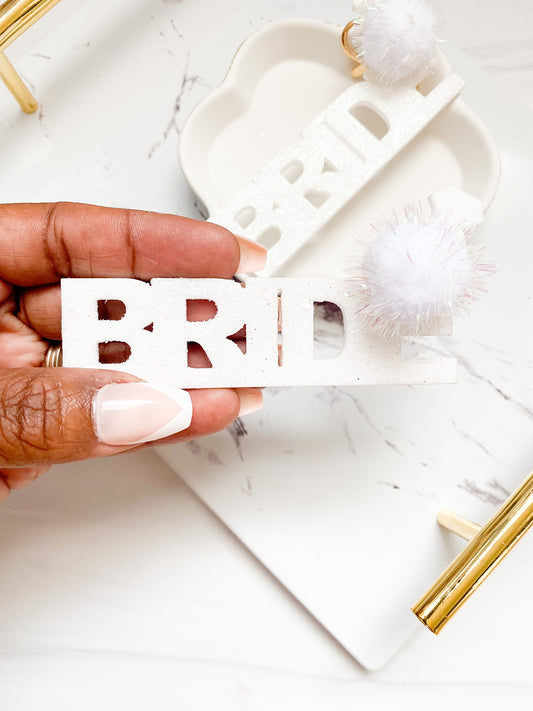 Bride Keychain (White Sparkle)