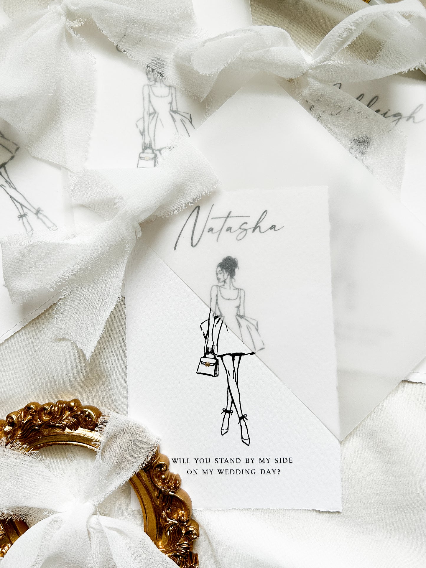 Fashion-Forward Bridesmaid Proposal Cards