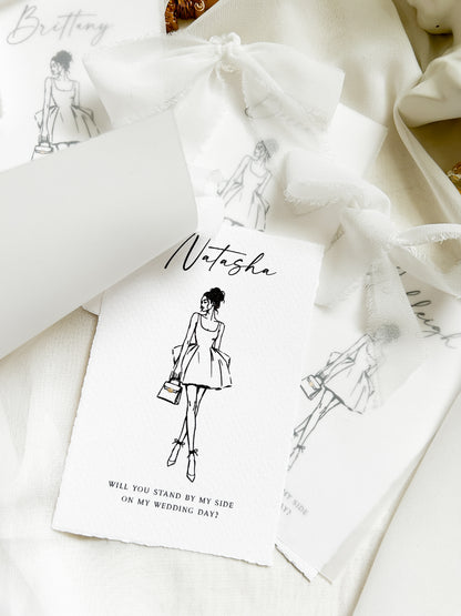 Fashion-Forward Bridesmaid Proposal Cards